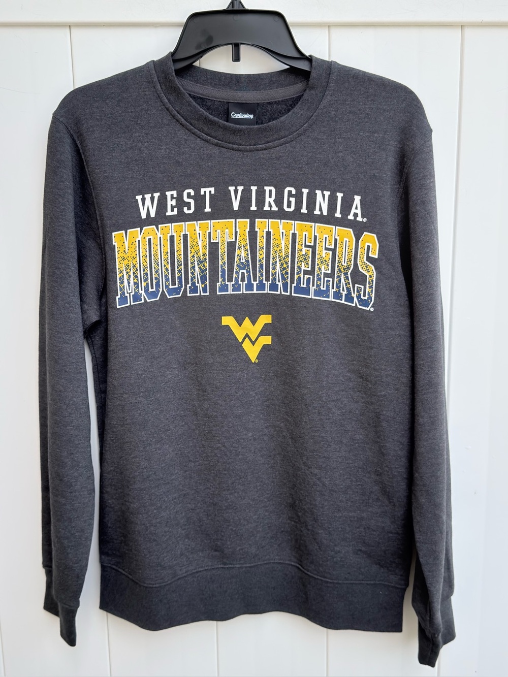 NWT West Virginia Mountaineers Charcoal Crewneck Sweatshirt